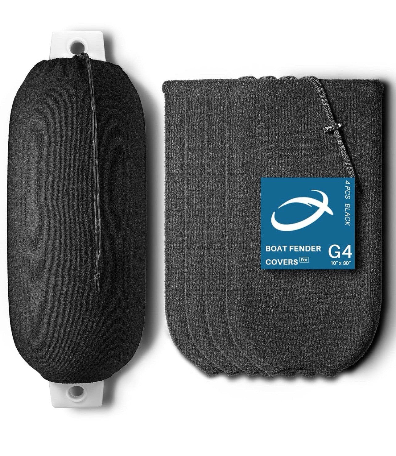 OBAKL Boat Fender Covers 6.1 x 12.6 Inches Flat Size- 4 pack For Docking