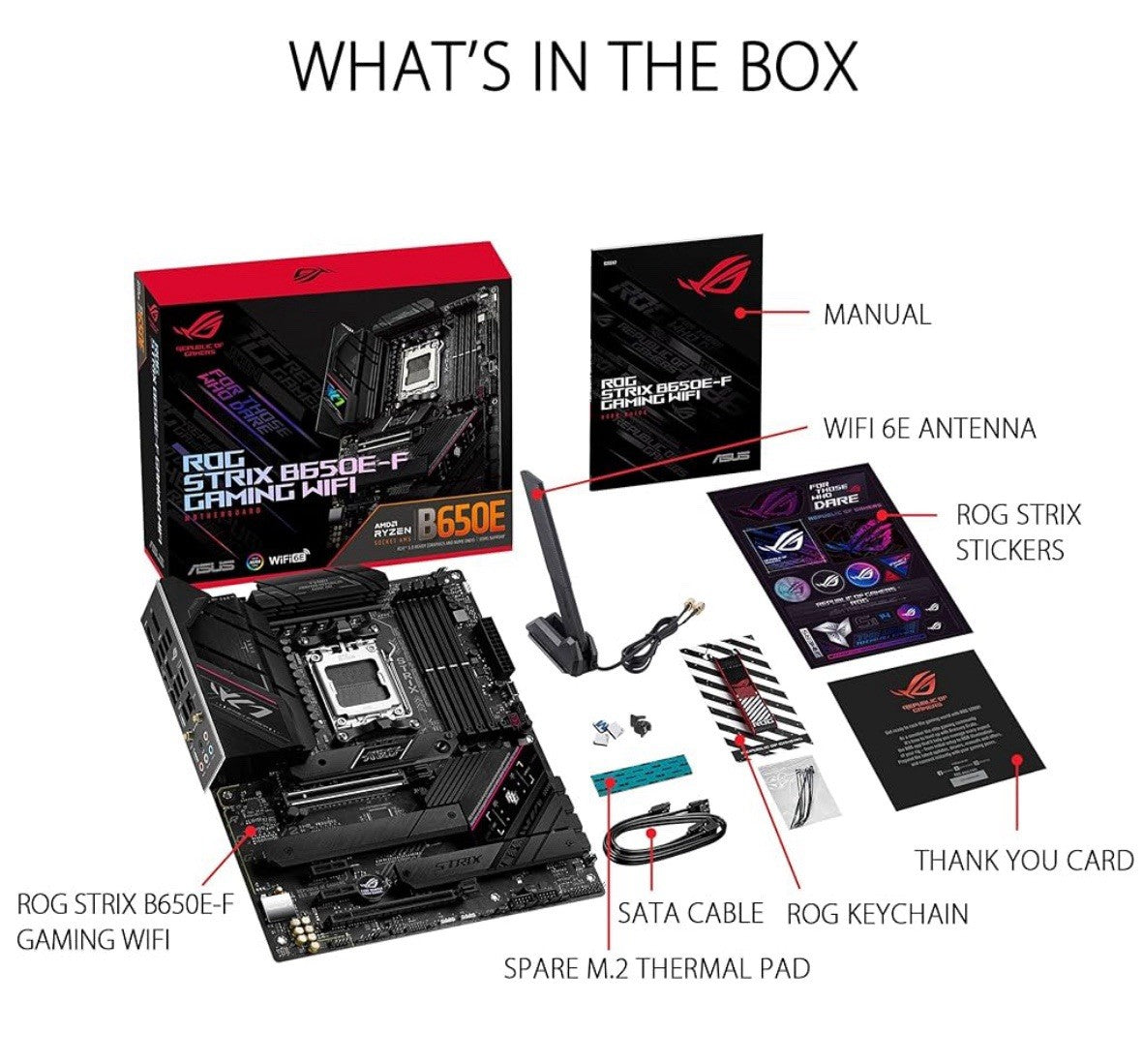 ASUS ROG Strix B650E-F Gaming WiFi AMD B650 AM5 Ryzen™ Desktop 9000 8000