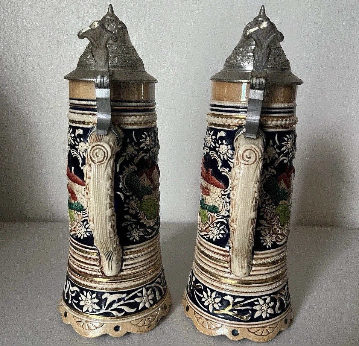 Becks Large Stein with Pewter Lid – M/R 300-Porcelain Ceramic Breweriana