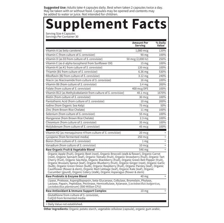 Garden of Life Multivitamin Men Code 50 & Wiser Vegetarian 120 Caps
