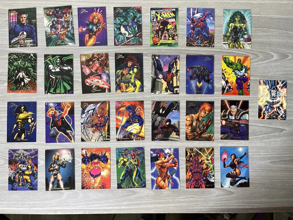 1994 Flair Marvel Cards Rare Collectible Lot - 29 Cards