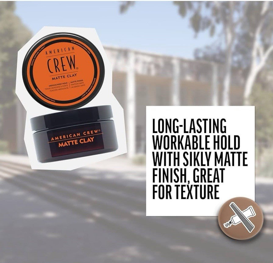 American Crew Men's Hair Matte Clay with Medium/High Hold, 3 oz