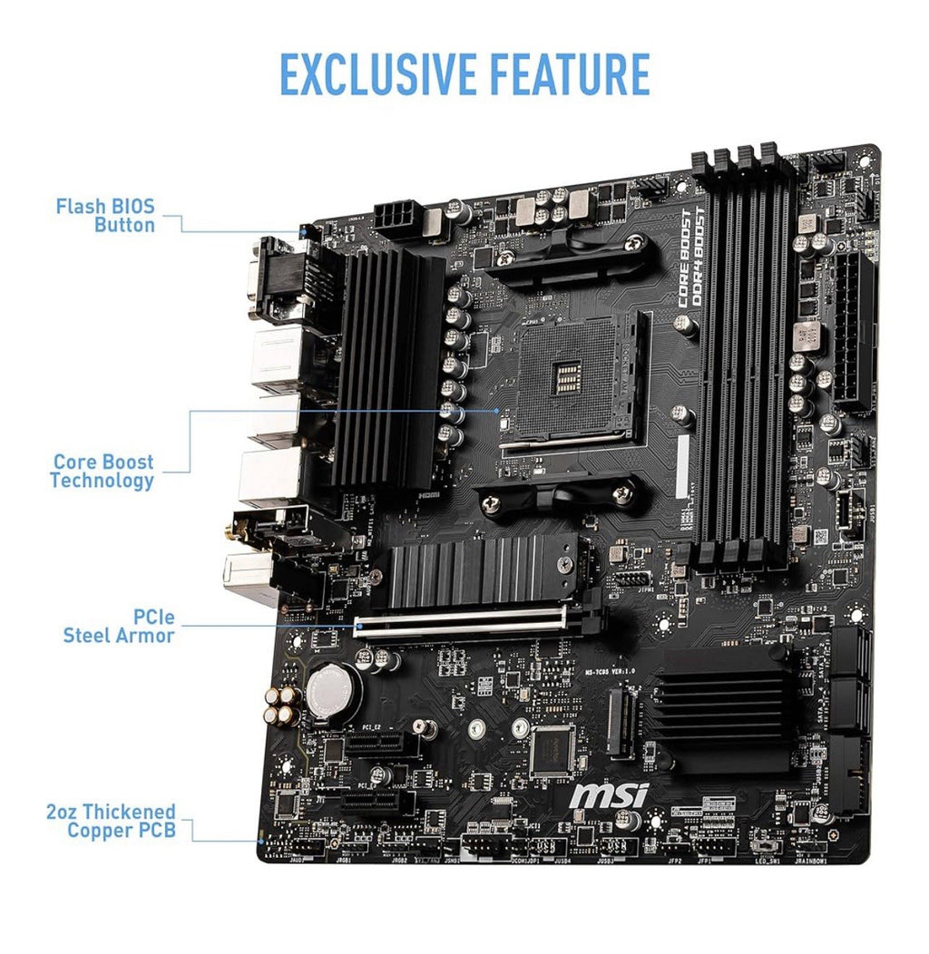 MSI B550M PRO-VDH AMD Ryzen AM4 Micro ATX Motherboard DDR4 SATA 6Gbs 128GB [NEW]