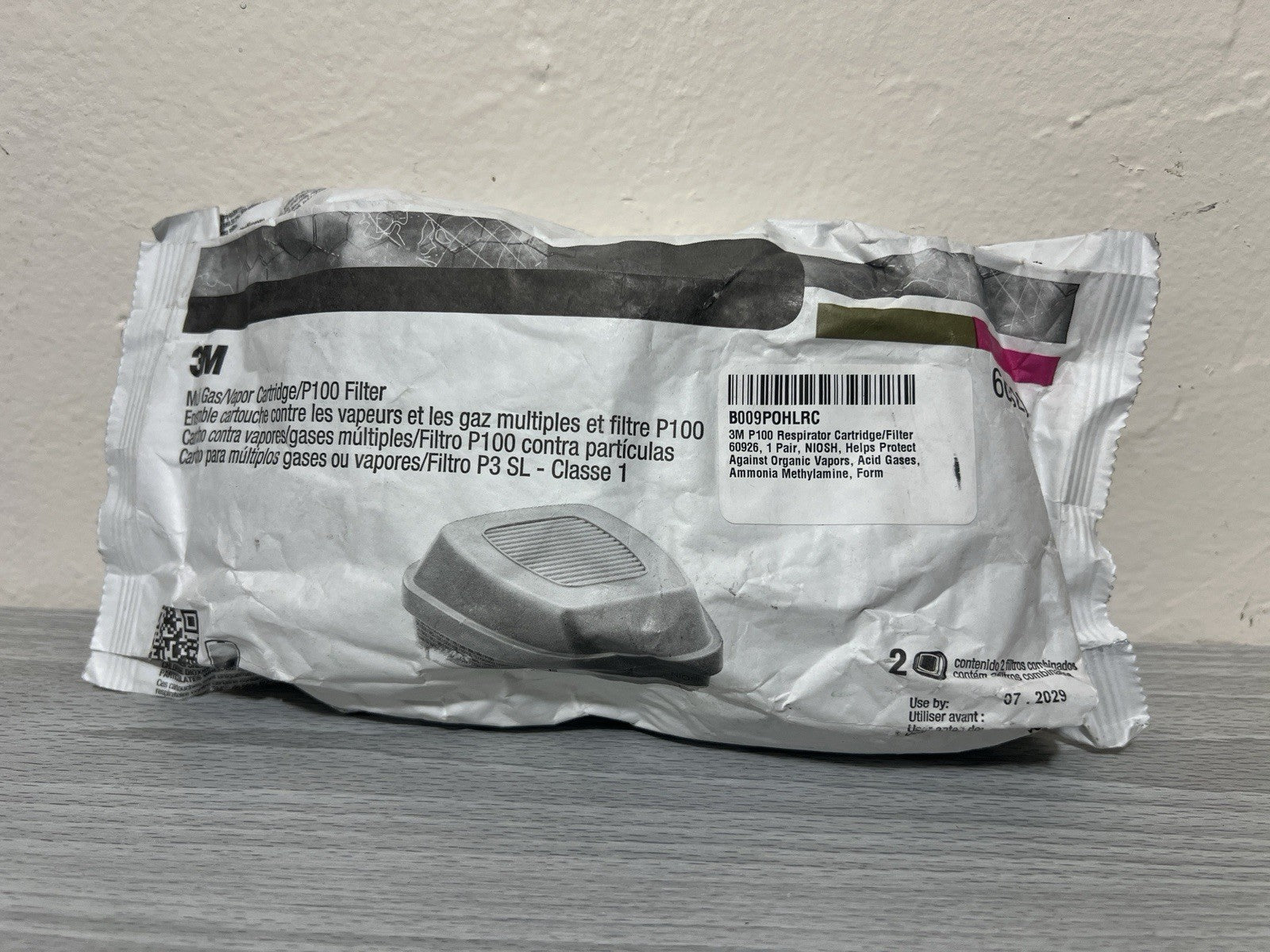 3M 60926 Multi Gas/Organic Vapor Cartridge/Filter P1OO 1 Pair EXP. Date 07/ 2029