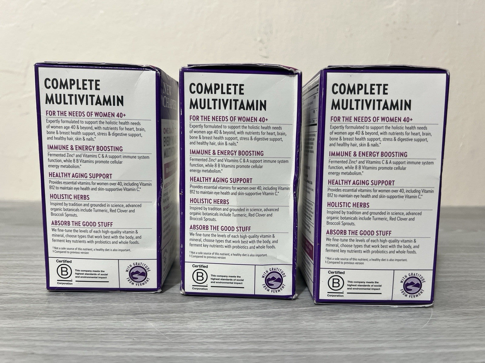 LOT OF 3- New Chapter One Daily Every Woman’s Multivitamin 40+ 96 Tablets