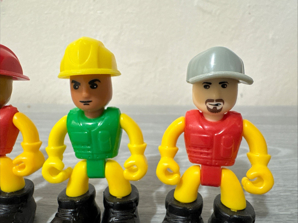 Nikko Toys LOT OF 4 2 Construction Workers 1 Fireman And 1 Machine Maker Figures
