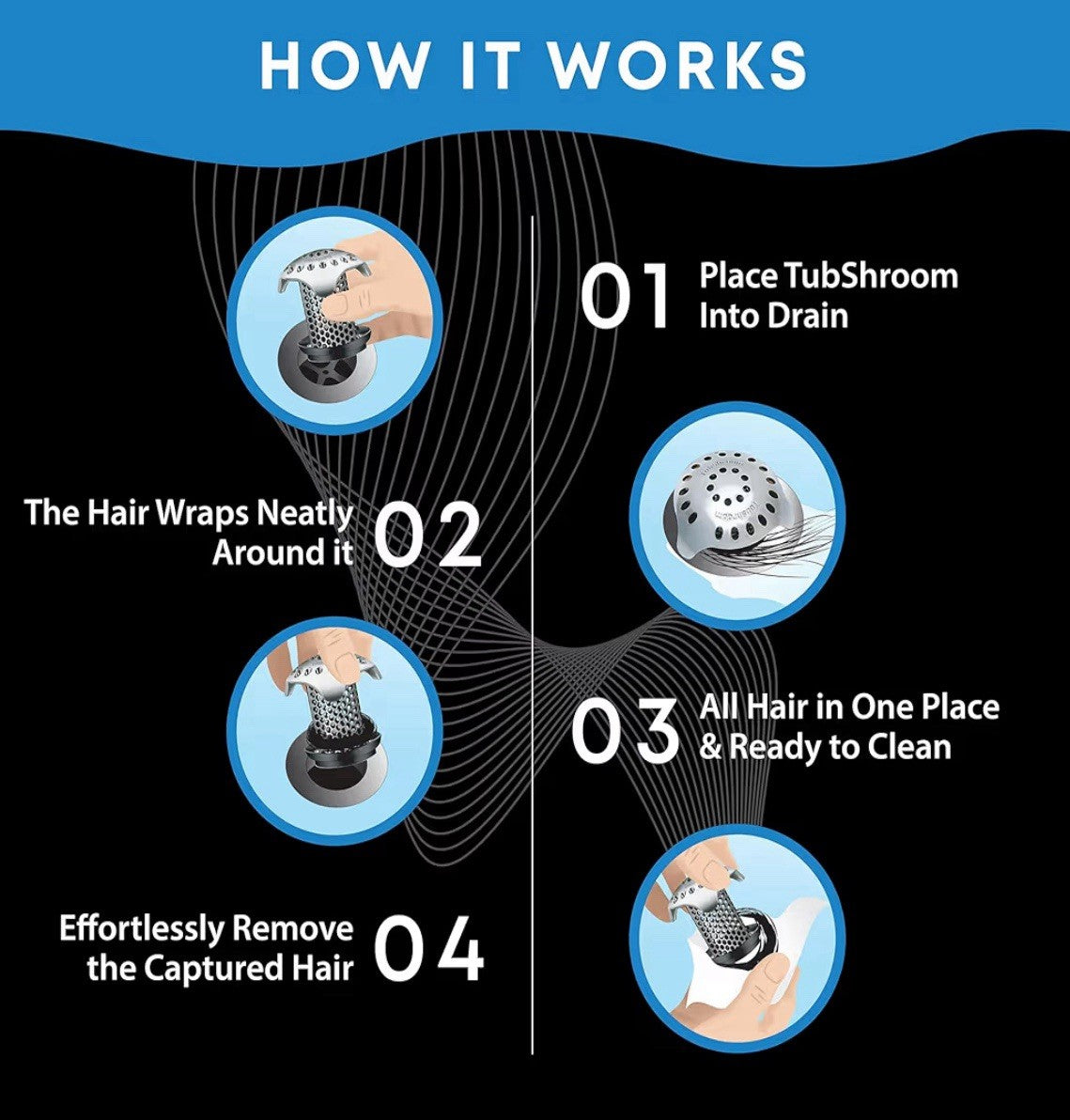 2x TubShroom Ultra (Stainless) Strainer Plus StopShroom Plug Combo for Tub Drain