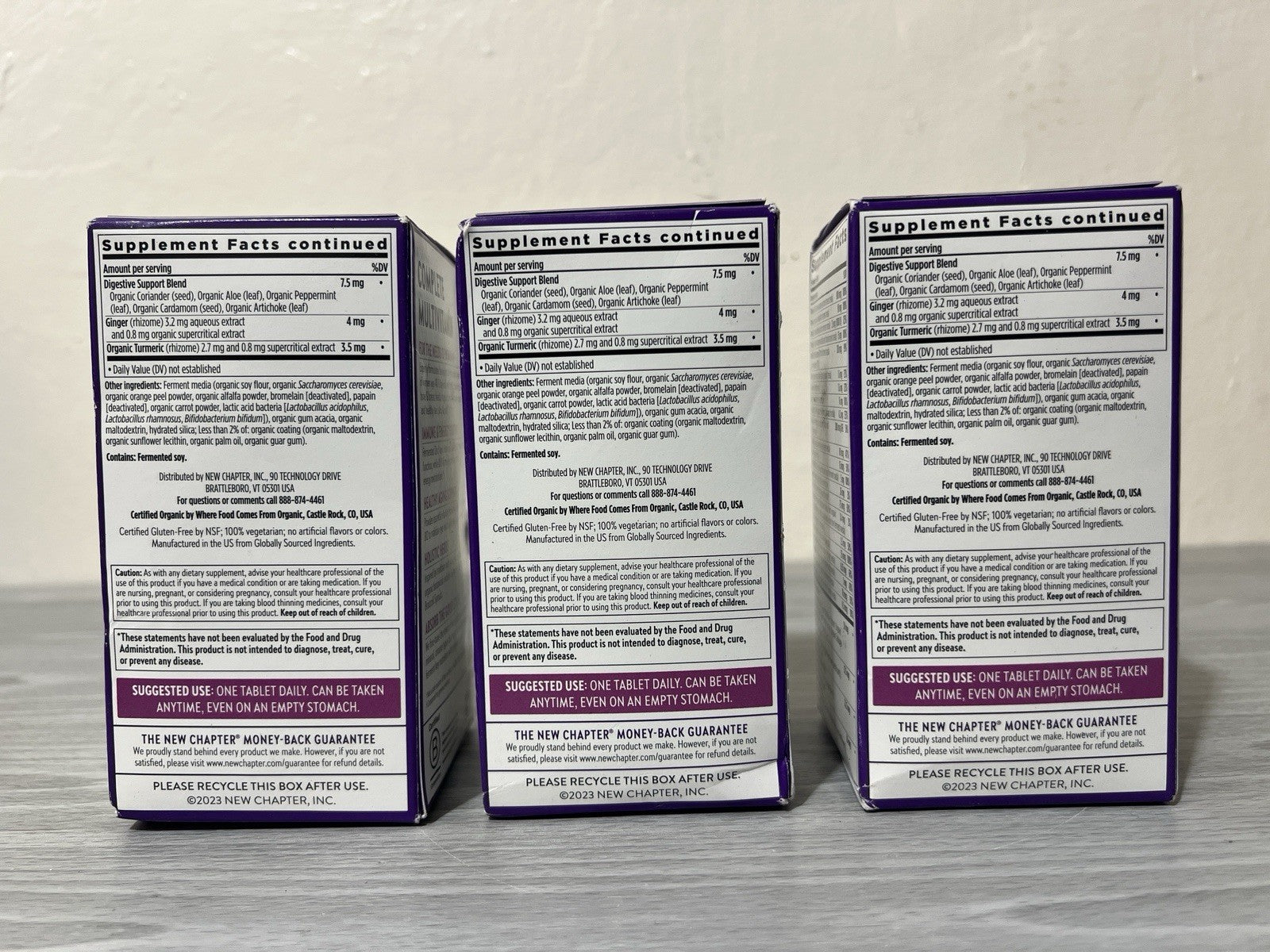 LOT OF 3- New Chapter One Daily Every Woman’s Multivitamin 40+ 96 Tablets