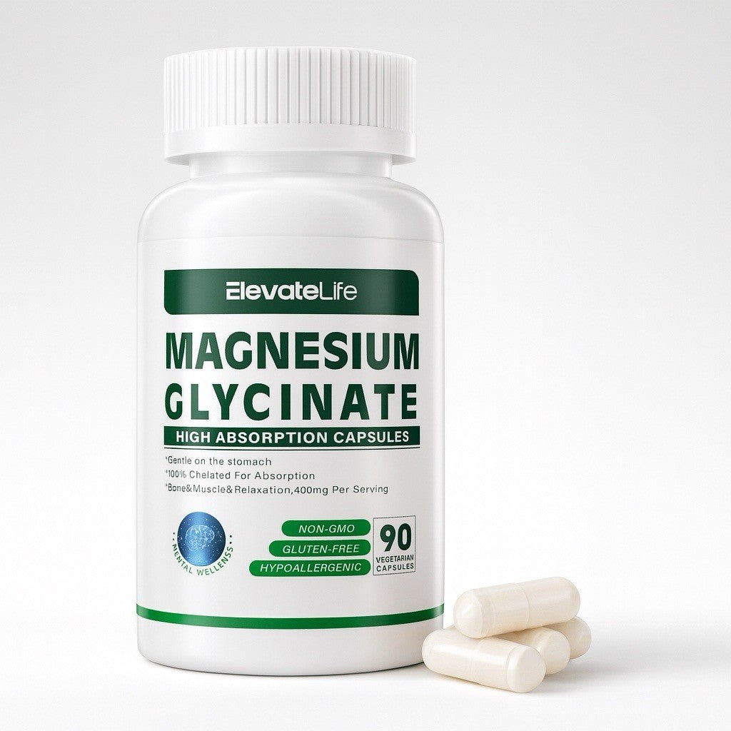 Magnesium Glycinate 400 MG per Serving 100% Chelated for High Absorption, Gentle