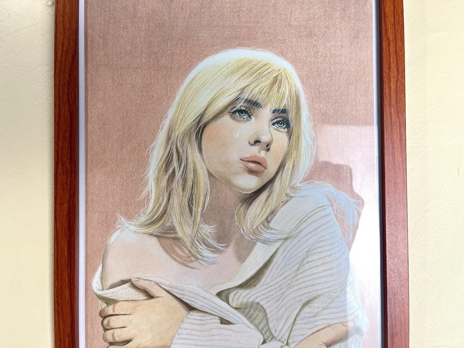 Billie Eilish Original Poster Drawing - Framed Artwork