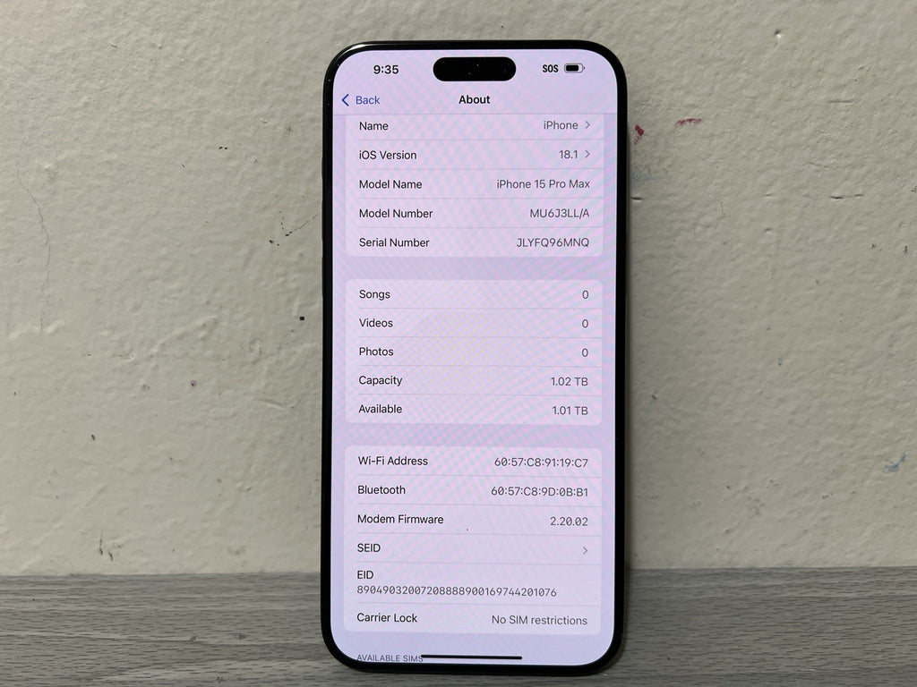 Apple iPhone 15 Pro Max 1TB Blue Titanium 98% Battery Health UNLOCKED