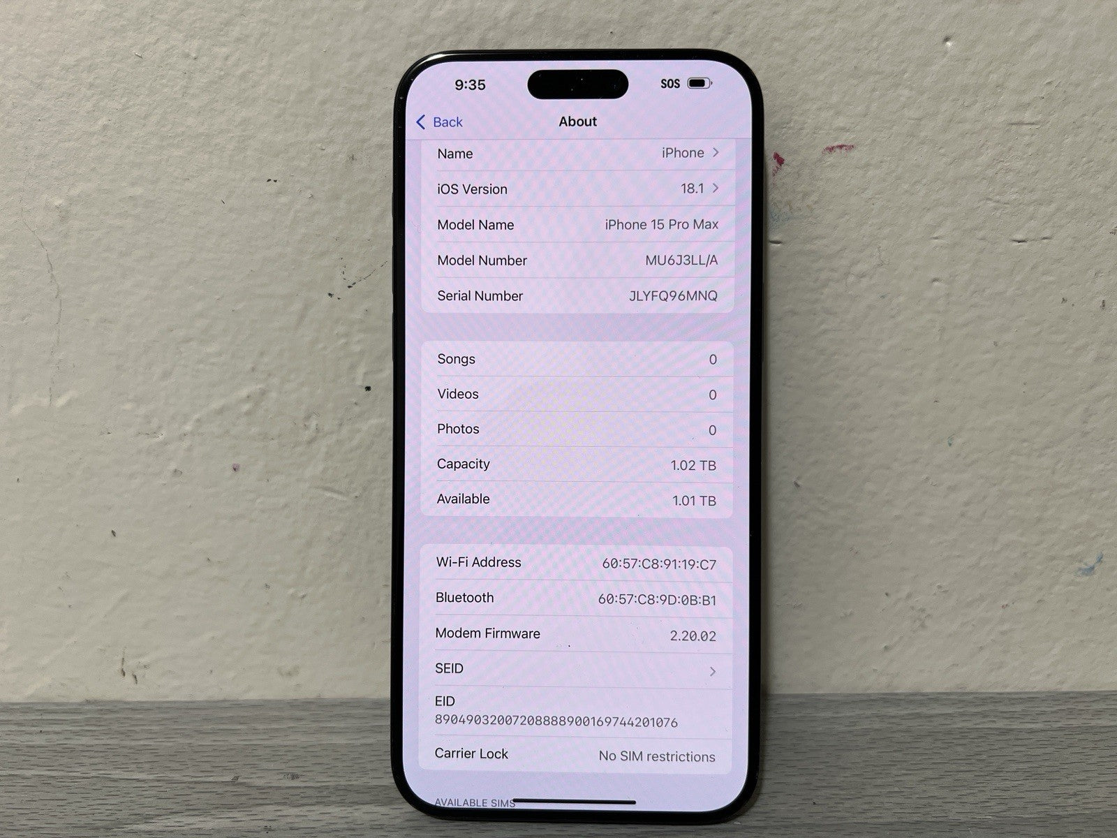 Apple iPhone 15 Pro Max 1TB Blue Titanium 98% Battery Health UNLOCKED