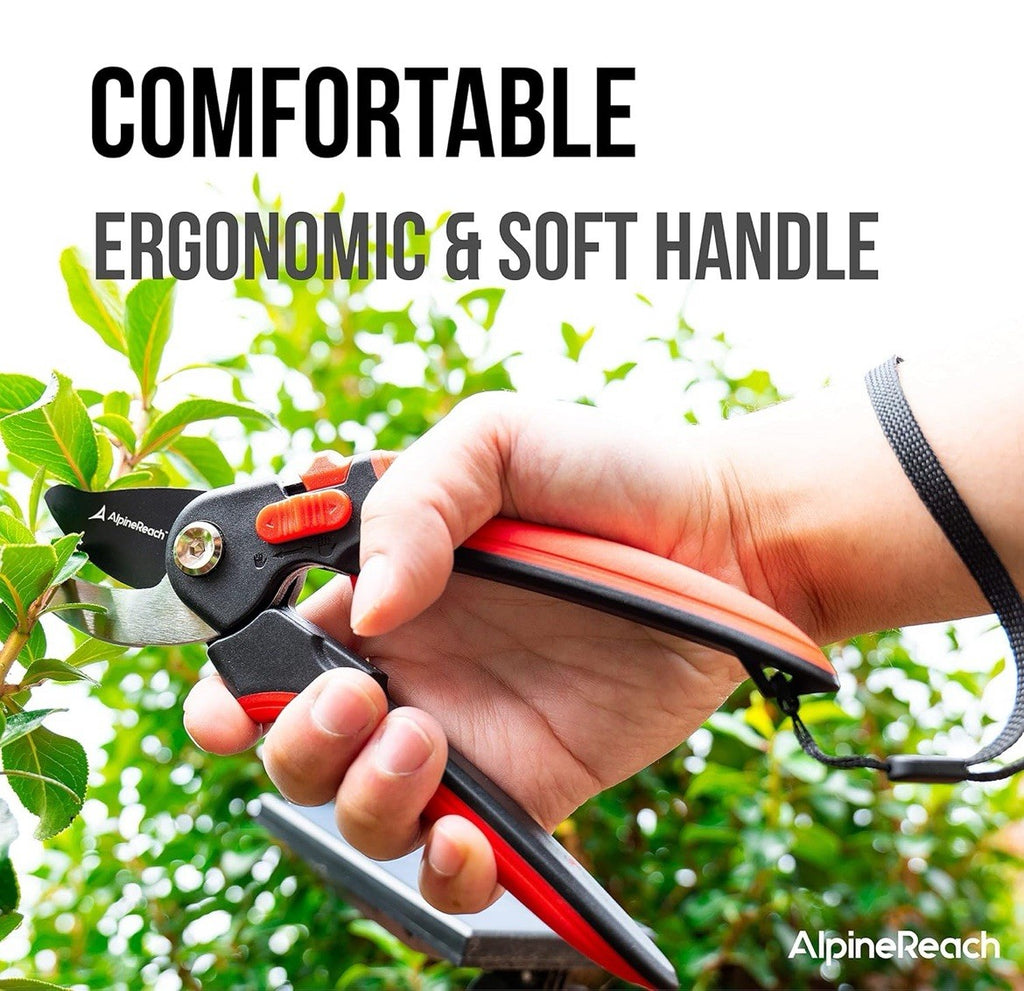 AlpineReach Bypass Pruning Shears 3/4” Garden Clippers - Sharp Steel Blade