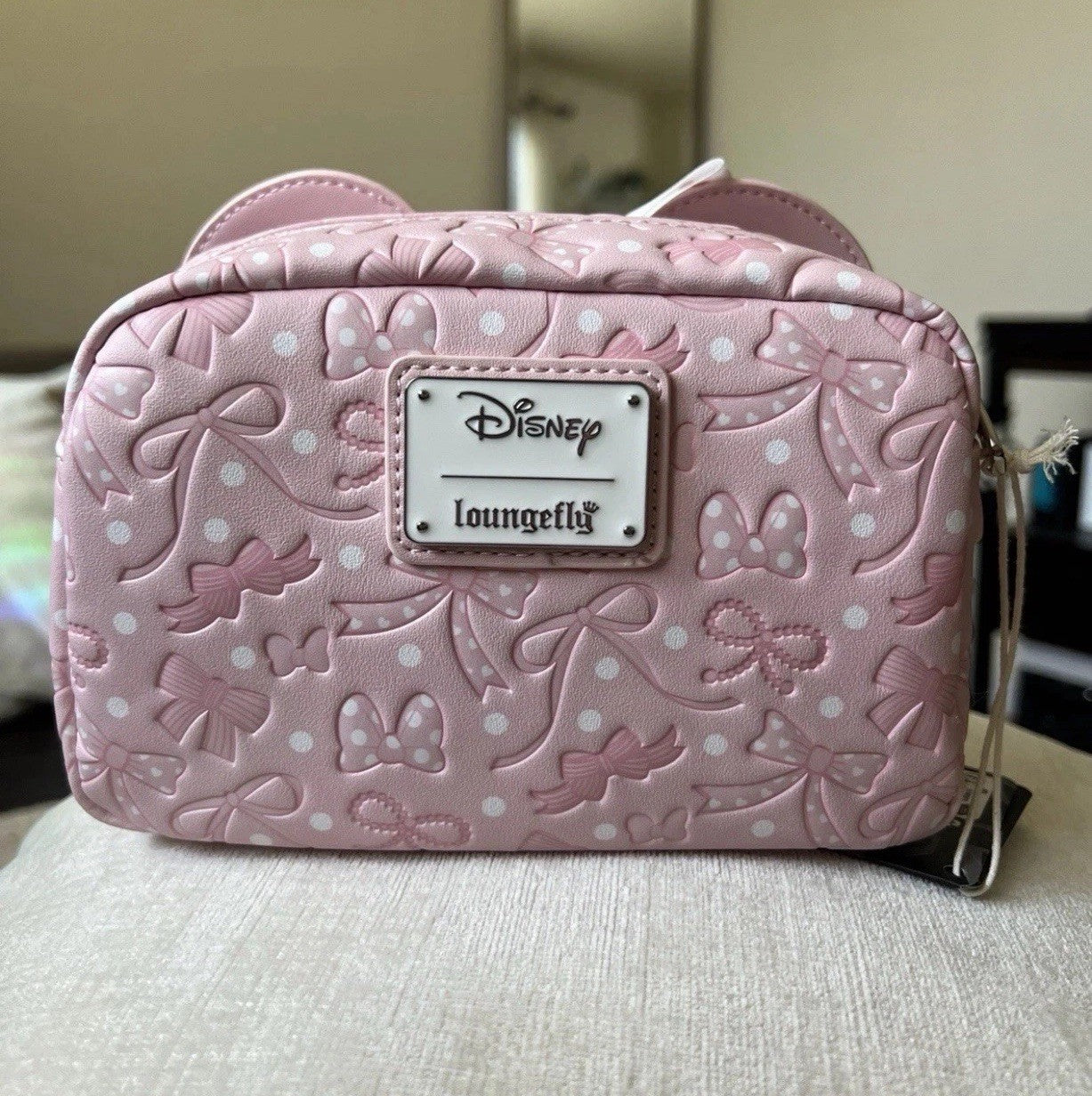 Loungefly Disney Minnie Mouse Bow Ears Cosmetic Bag