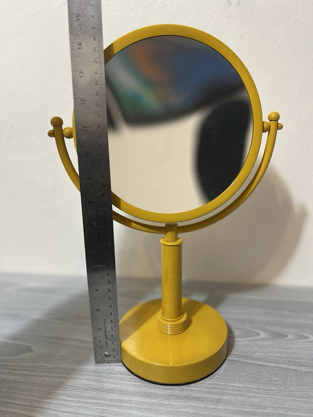 Allied Brass 8 Inch Vanity Top Make-Up Mirror with Grooved Accents SPANISH GOLD