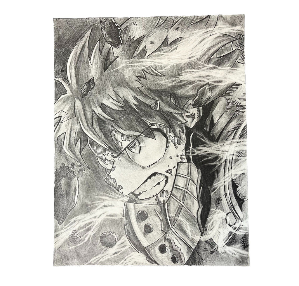 Original Graphite Drawing, Izuku Medoria - My Hero Deku Drawing Hyper-Realistic