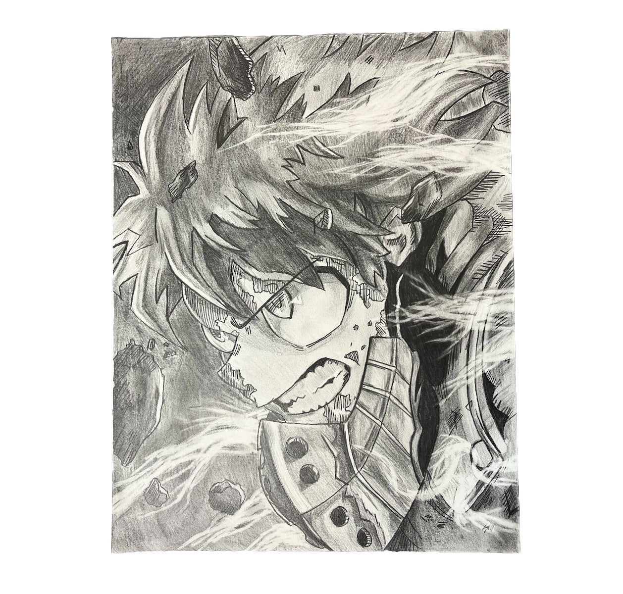 Original Graphite Drawing, Izuku Medoria - My Hero Deku Drawing Hyper-Realistic