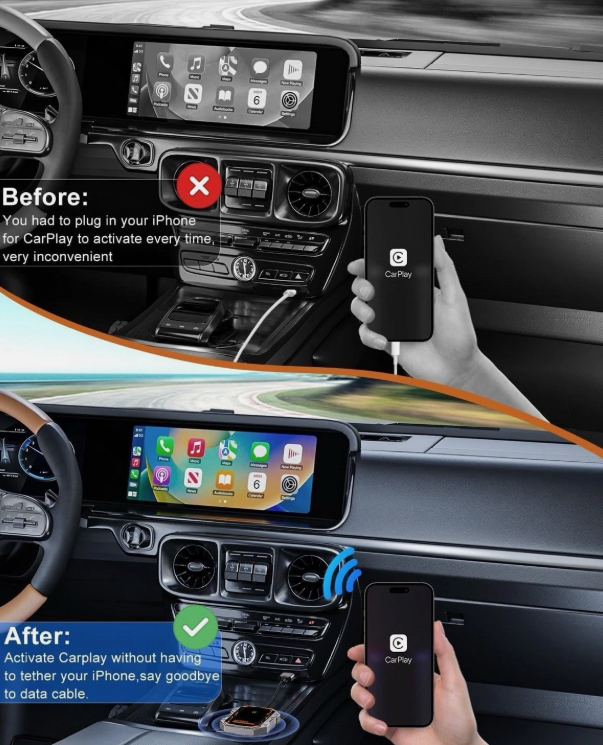 FcotMiue Wireless CarPlay Adapter 2025 Upgraded Plug & Play