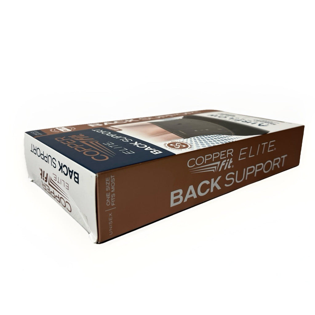 New- Copper Fit Elite Back Support W/ Air Flow Back Brace- 30''-50'' Waist Cir.
