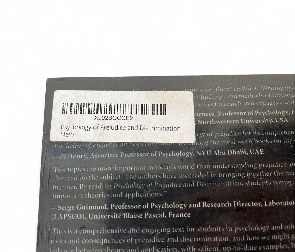 NEW PSYCHOLOGY OF PREJUDICE AND DISCRIMINATION: 3RD EDITION By Mary E. Kite