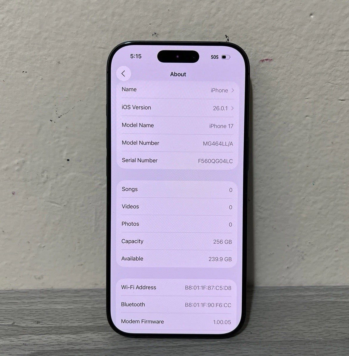 Apple iPhone 17 - 256 GB Blue 100% Battery EXCELLENT CONDITION (Locked Verizon)