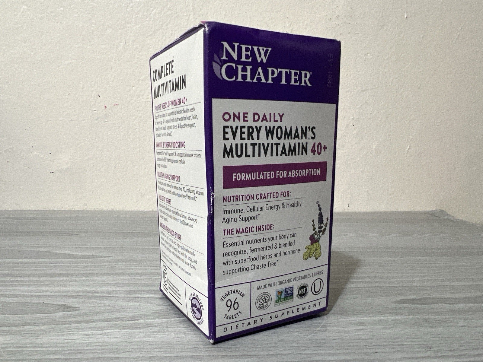 LOT OF 3- New Chapter One Daily Every Woman’s Multivitamin 40+ 96 Tablets