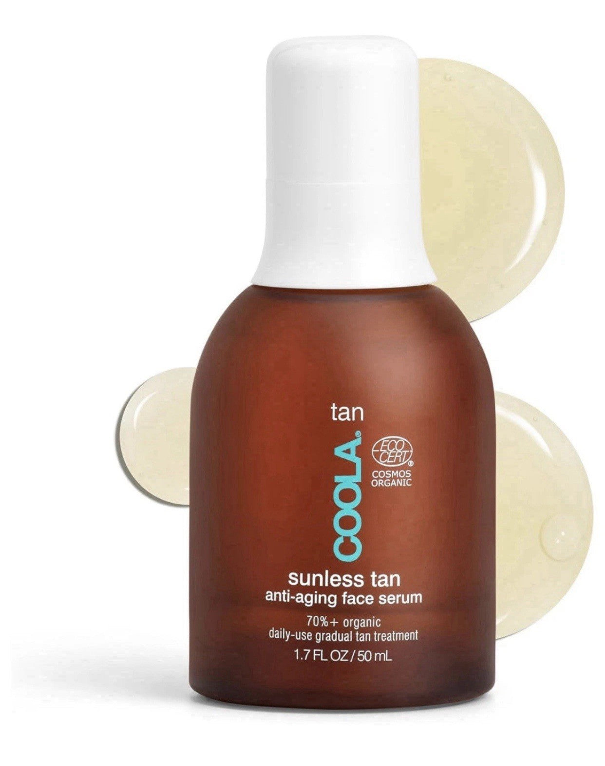 COOLA Cosmos Organic Sunless Anti-Aging Tan Face Serum 1.7 Oz Piña Colada Scent