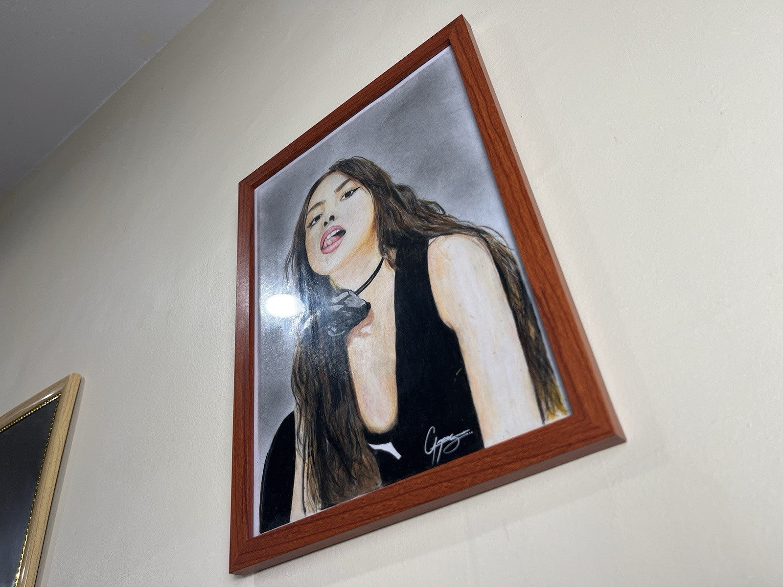 Olivia Rodrigo Original Poster Drawing - Framed Handmade Artwork