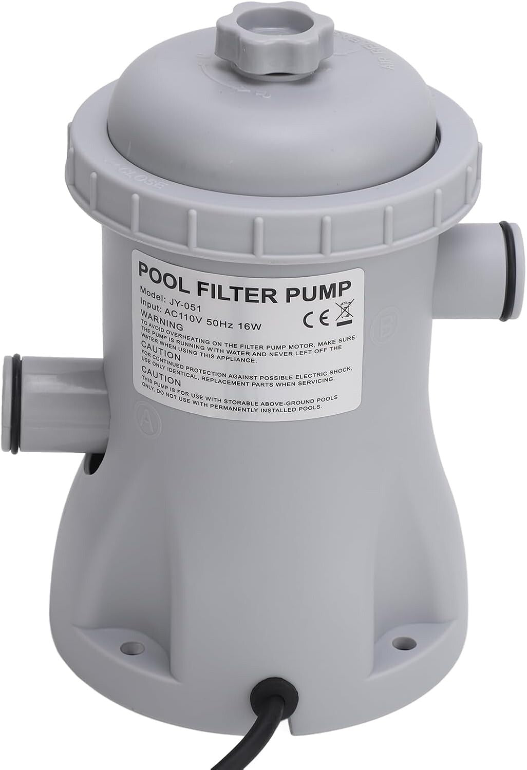 Eljoio Pool Filter Pump Above Ground Strainer 530 Gallons Low Noise