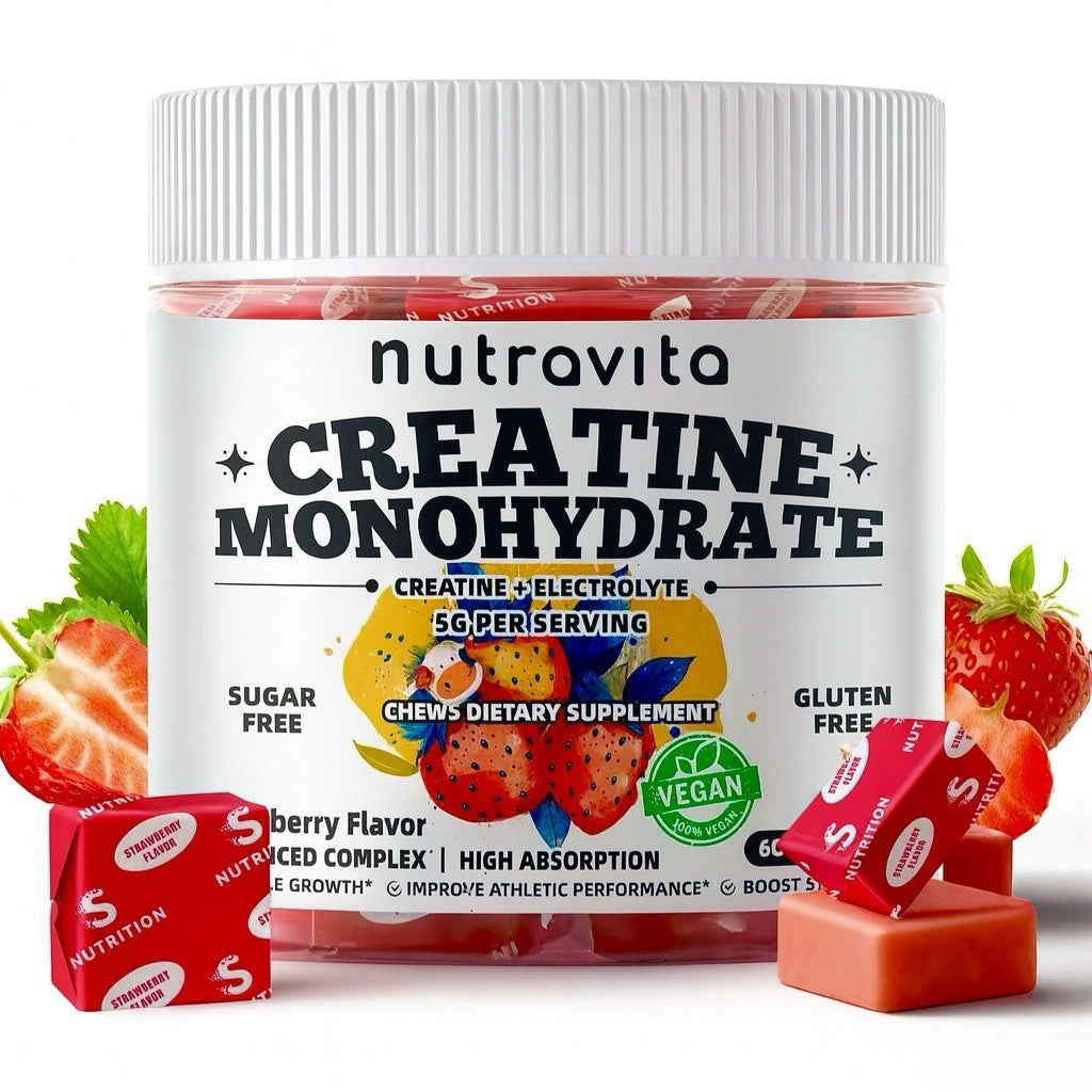 Creatine Monohydrate Chews – Energy & Muscle Growth Support With Electrolytes