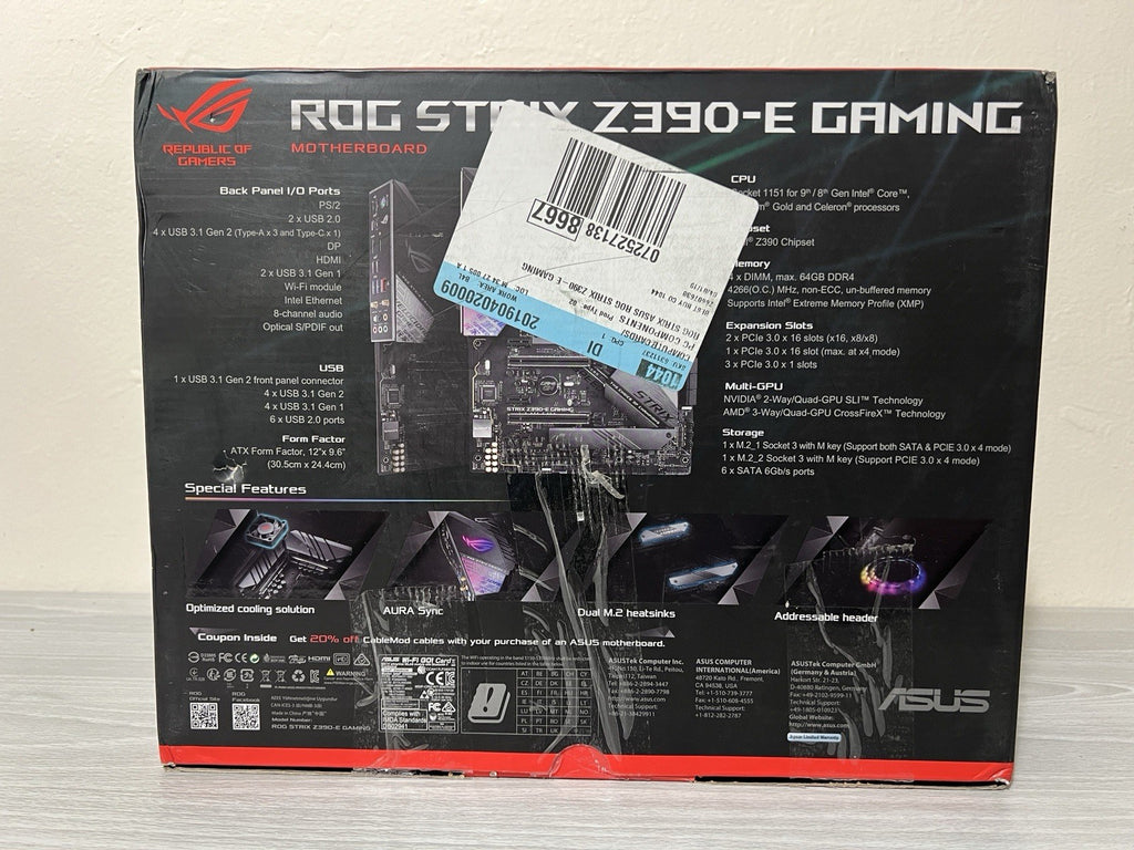ASUS ROG STRIX Z390-E GAMING LGA 1151 Intel Motherboard