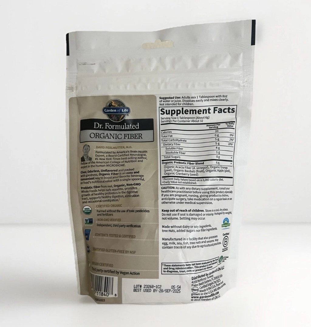 Organic Fiber Unflavored 192g | Garden of Life Dr. Formulated