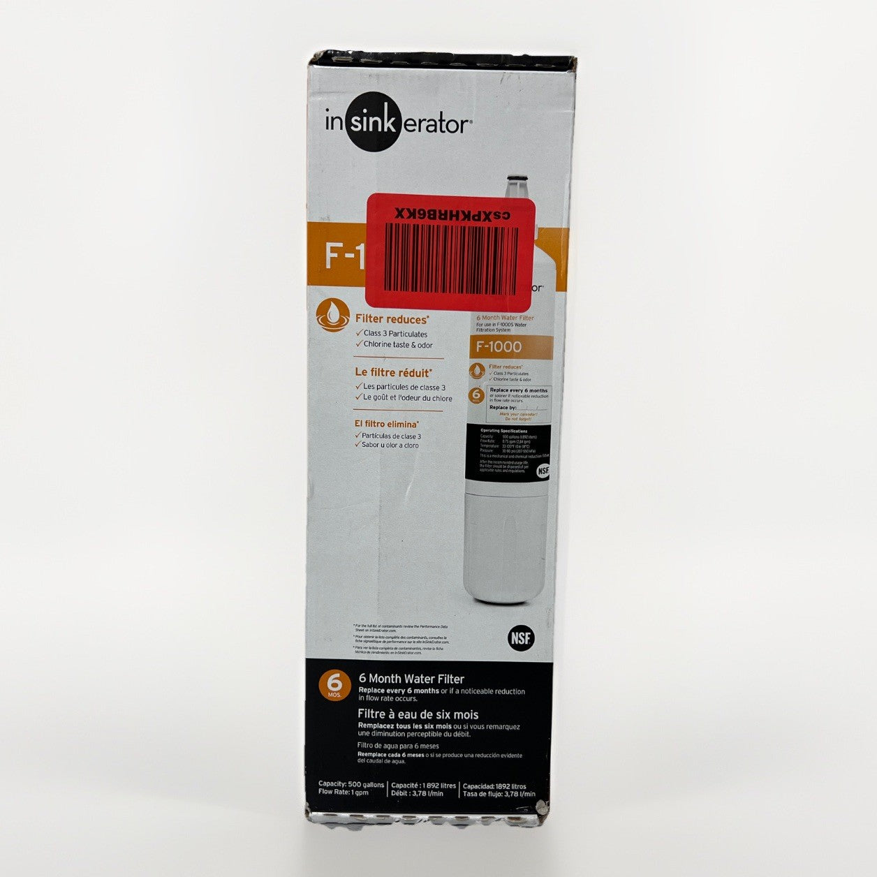 NEW Genuine InSinkErator F-1000 Replacement Water Dispenser Filter Cartridge