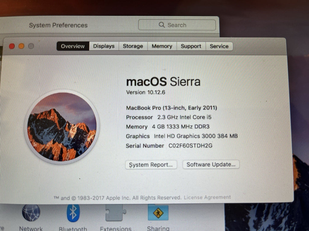 MacBook Pro 13-inch, 320GB, 4GB Ram, 2.3GHz Intel Core i5, Tested & Working