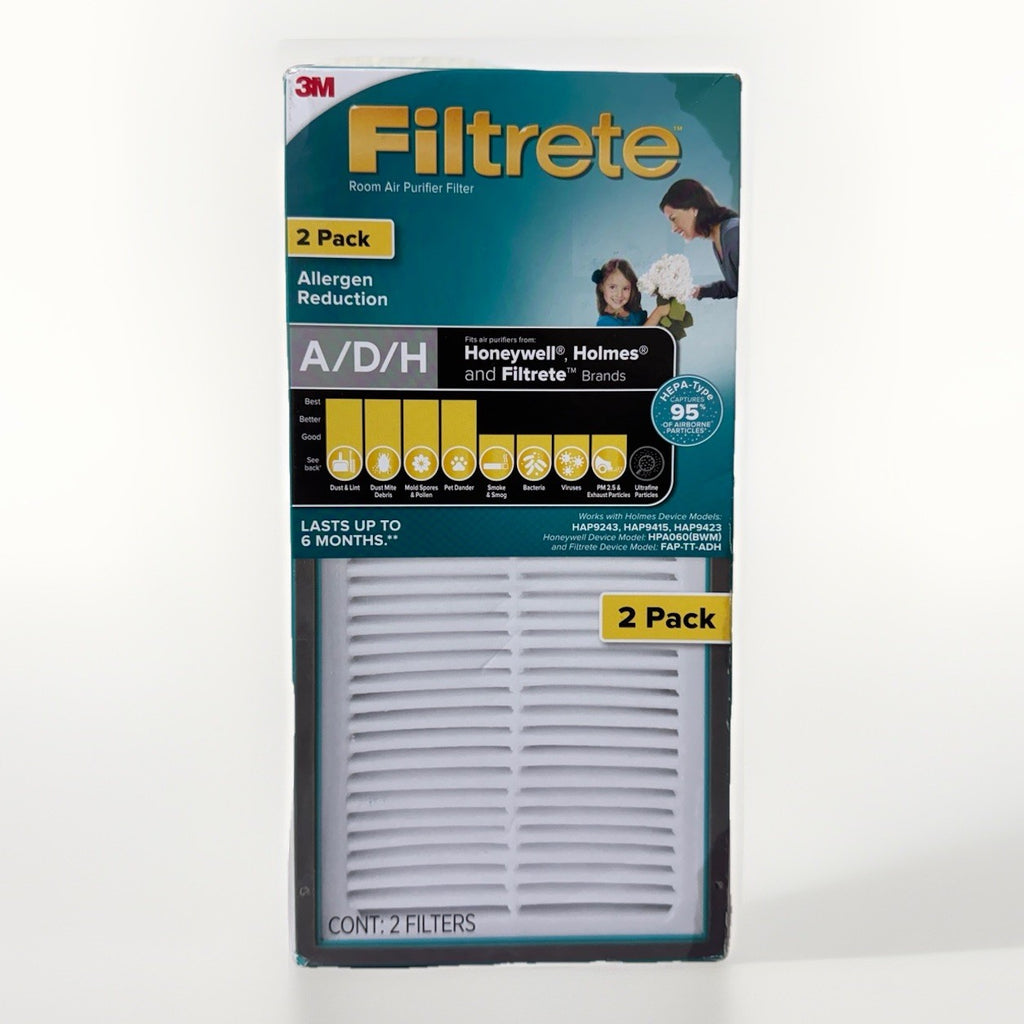 Filtrete A/D/H Allergen Reduction HEPA Air Purifier Replacement Filter, 2 Pack
