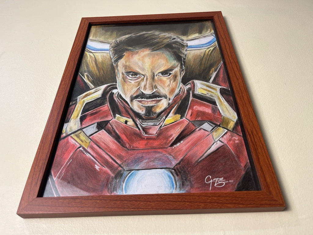 Iron Man Original Pencil Drawing With Frame