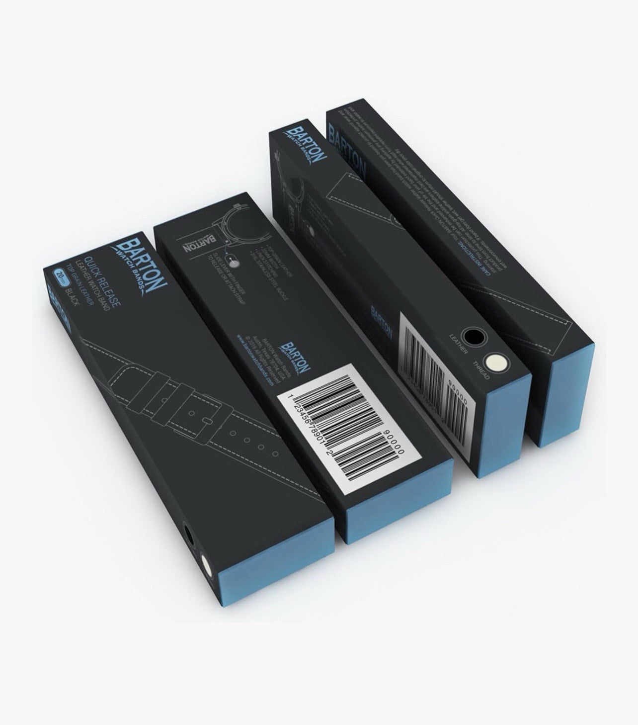 Barton Quick Release Espresso Leather Watch Band Strap 20mm Top Grain