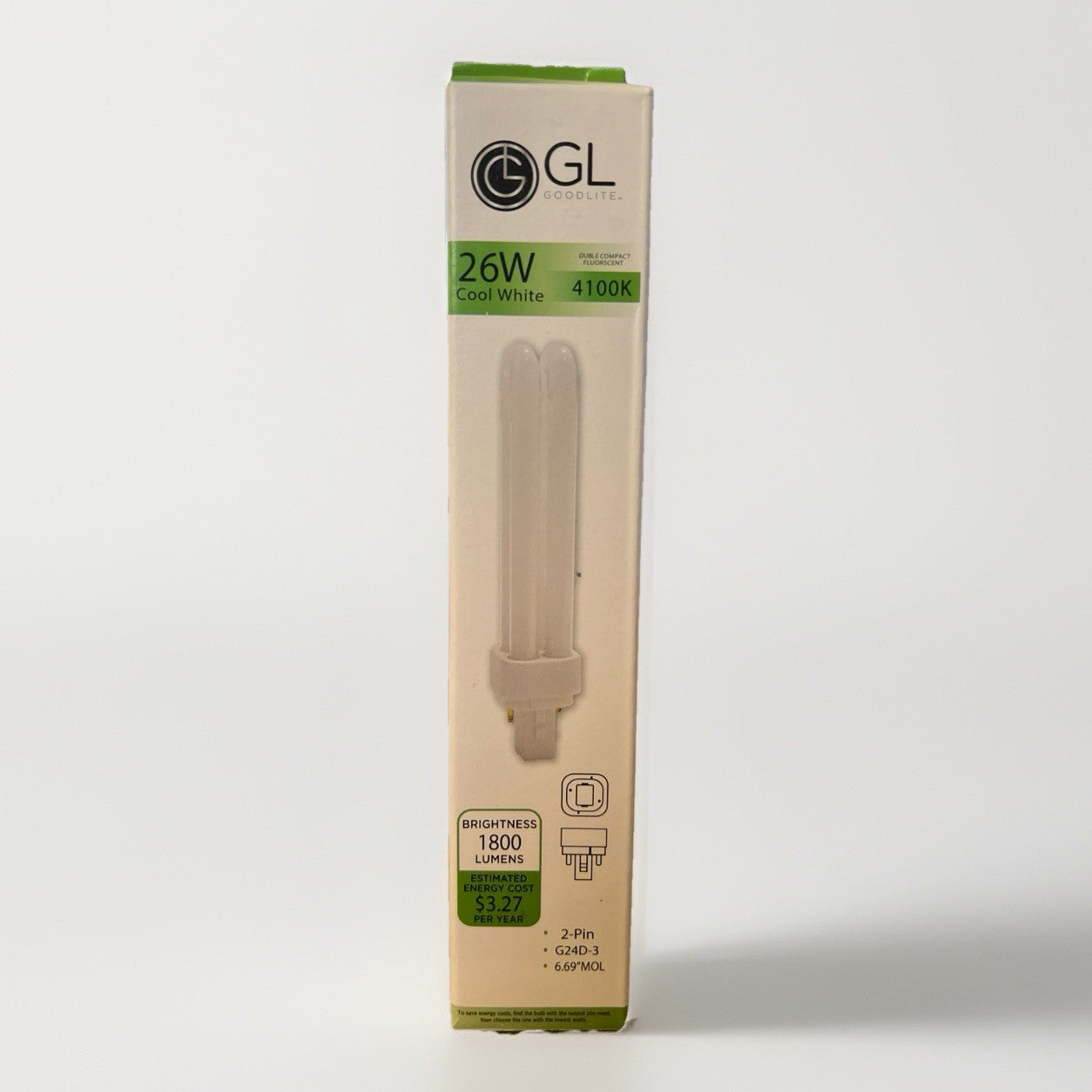 GL 26 Watt CFL Light Bulbs 2 Pin G24D-3 Base 4100K Cool White LOT OF 50