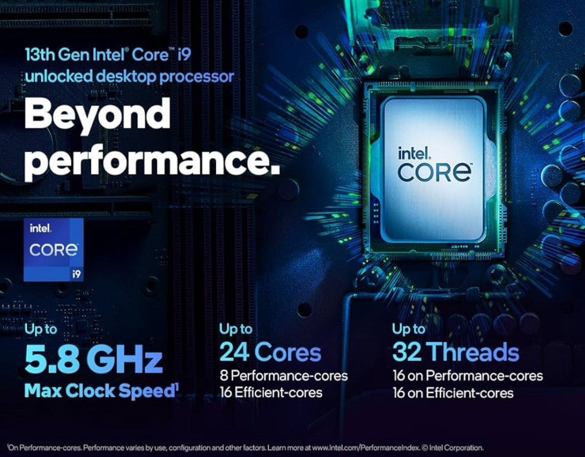 Intel Core i9-13900K Desktop Processor 24 cores (8 P-cores + 16 E-cores) 36M