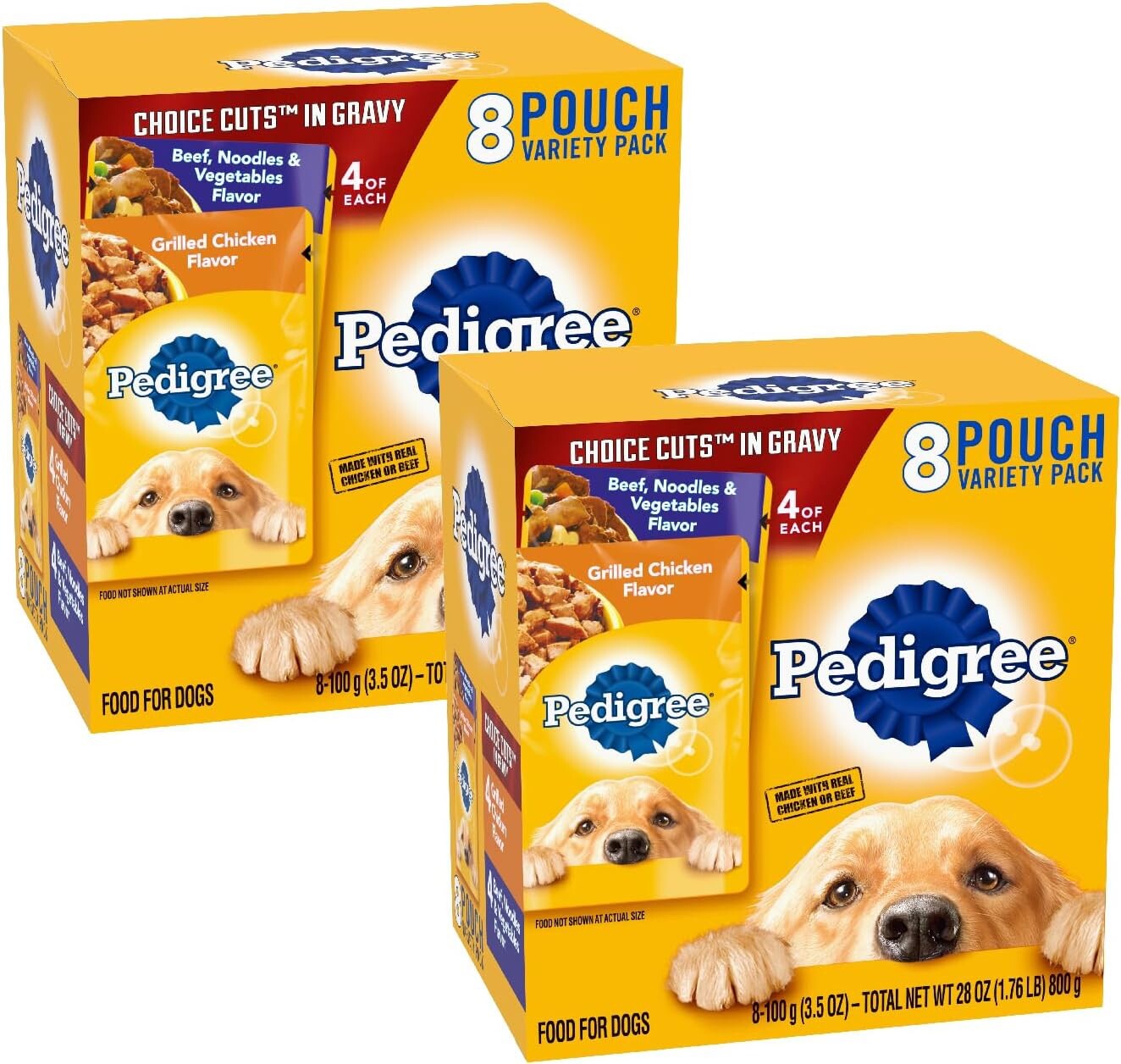 Pedigree Wet Dog Food Variety Pack 16 Pack 3.5 oz. Real Chicken Choice Cuts
