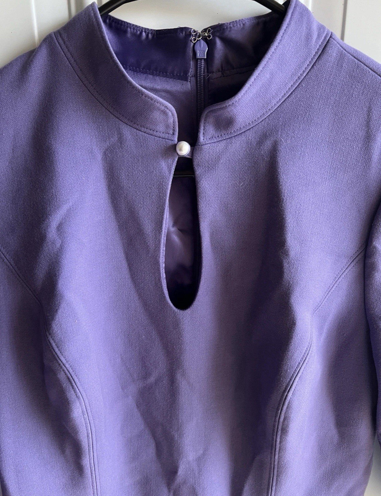 WHBM Purple Keyhole-Neckline Fit & Flare Dress - Size 6