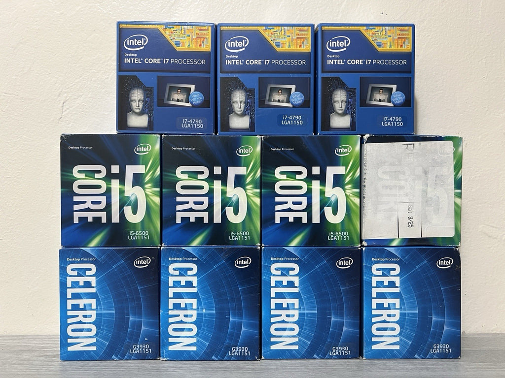 LOT OF 11 Intel Core CPUs Intel i5 6500, Celeron G3930, i7 4790
