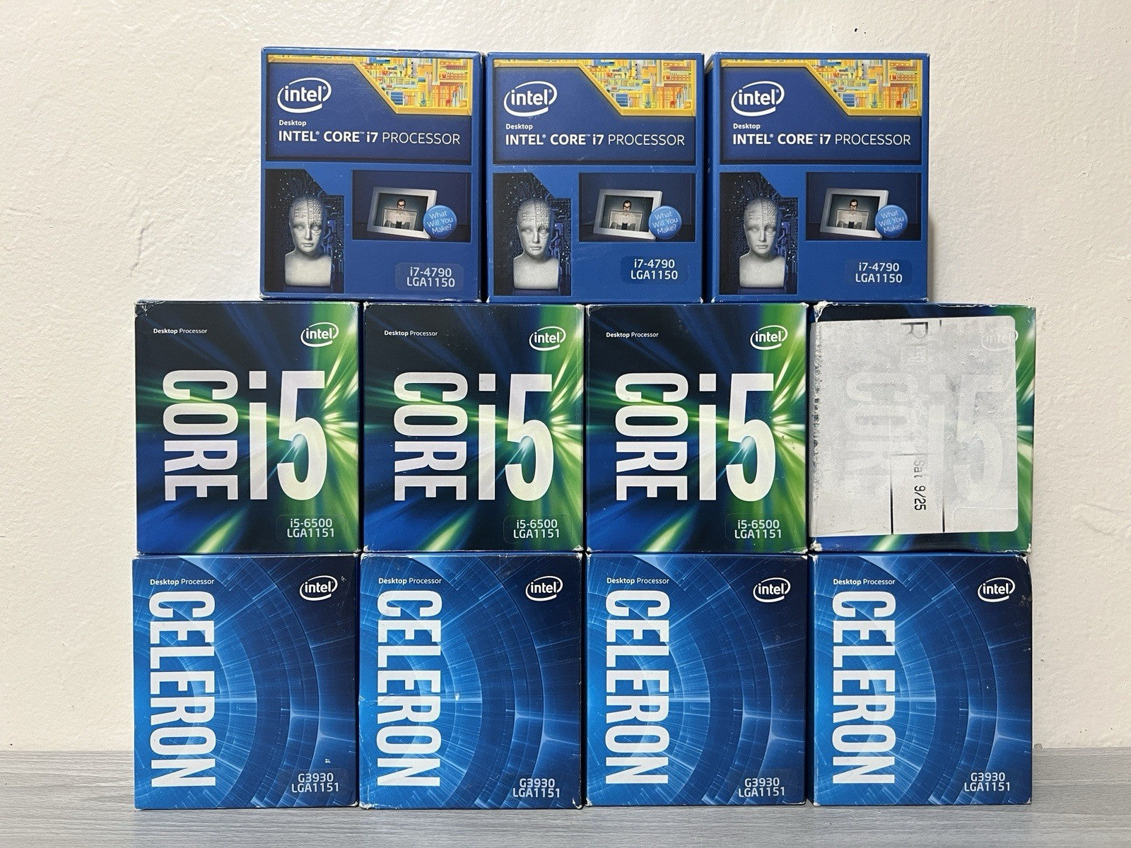 LOT OF 11 Intel Core CPUs Intel i5 6500, Celeron G3930, i7 4790
