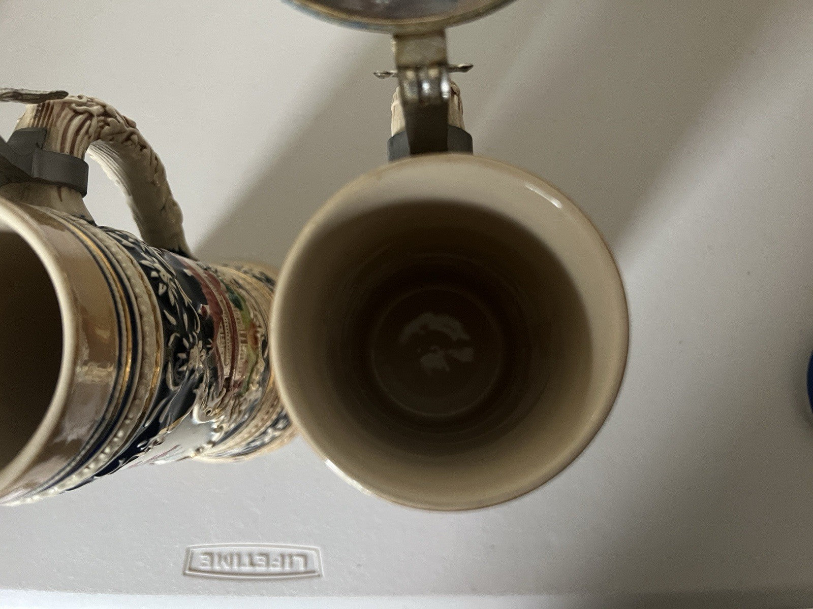 Becks Large Stein with Pewter Lid – M/R 300-Porcelain Ceramic Breweriana