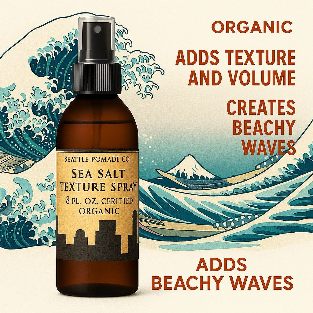 Natural Sea Salt Spray For Textured Hair 8 Fl.oz with Sea Salt USDA Organic