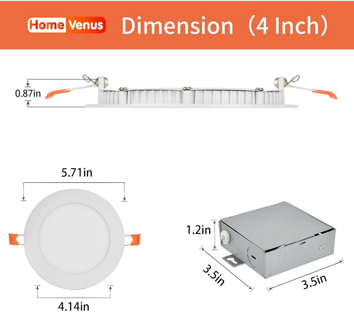 Smart Recessed Lighting 4 Inch RGBCW Color Changing 9W LED Downlight (4 Pack)