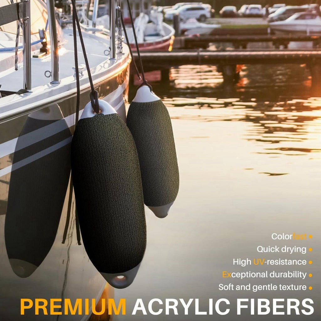OBAKL Boat Fender Covers 6.1 x 12.6 Inches Flat Size- 4 pack For Docking