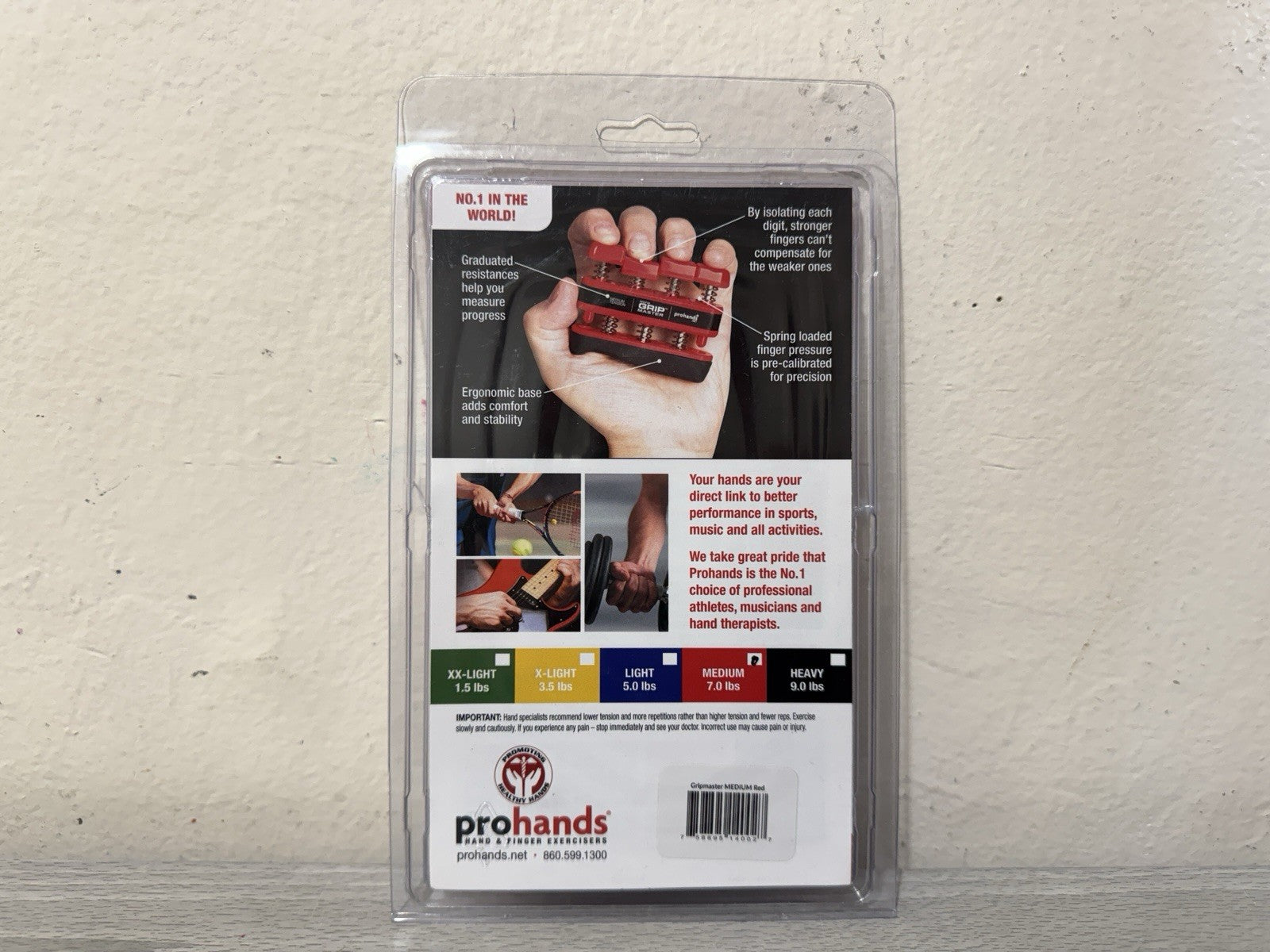 Gripmaster Hand Exerciser - Medium (Red)