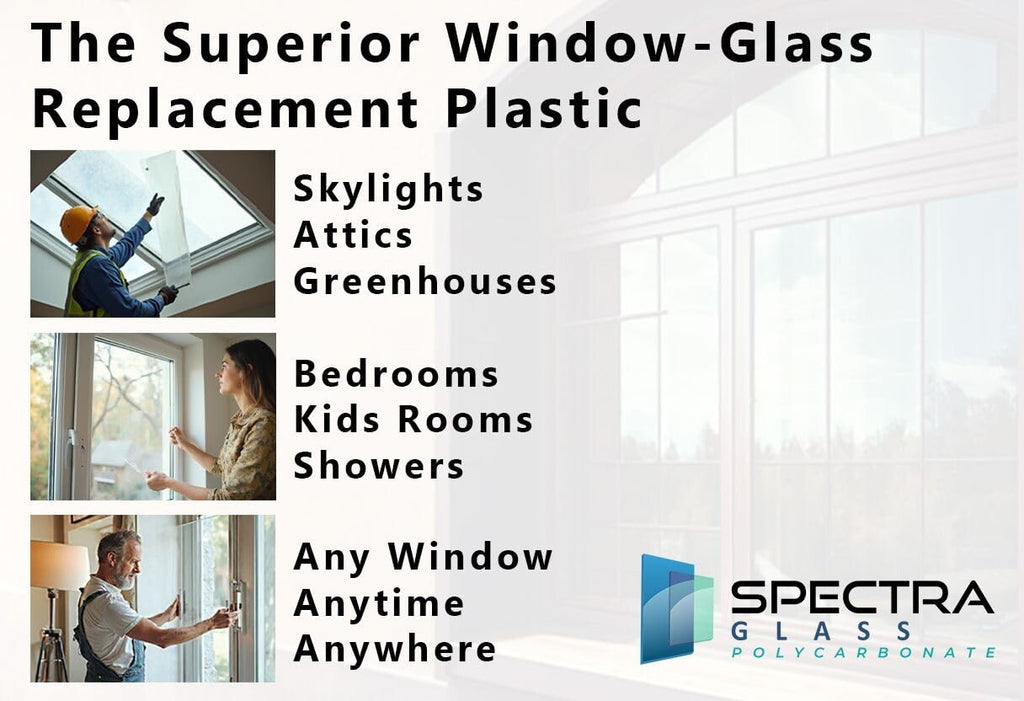 Spectra Glass Clear Polycarbonate Window Glass Replacement 24”x48”