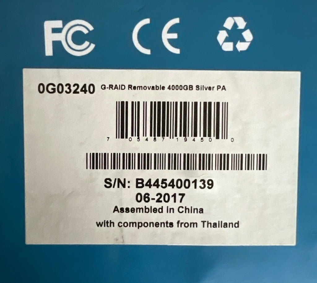 G-Technology 4TB (2x2TB) G-Raid Storage System